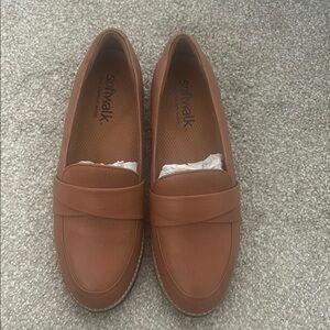 SoftWalk Women's Brown Leather Loafers, New